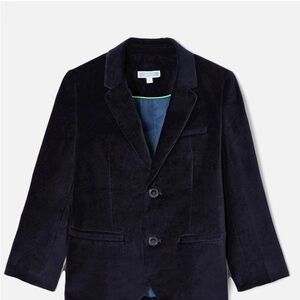 Unisex navy blue velvet sport coat by Jacadi